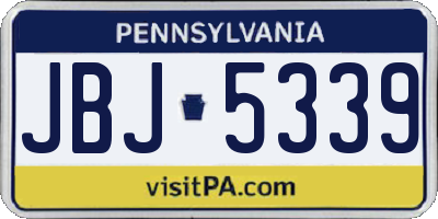 PA license plate JBJ5339