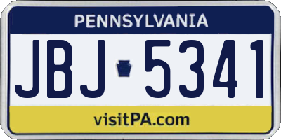 PA license plate JBJ5341