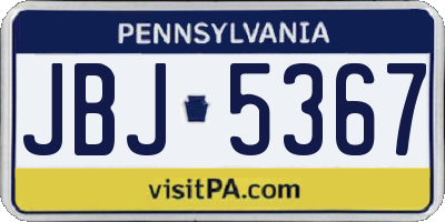 PA license plate JBJ5367