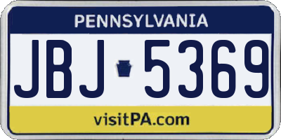 PA license plate JBJ5369