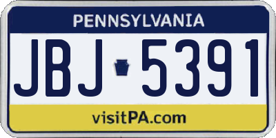 PA license plate JBJ5391