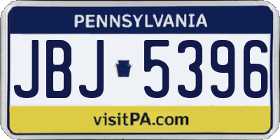 PA license plate JBJ5396