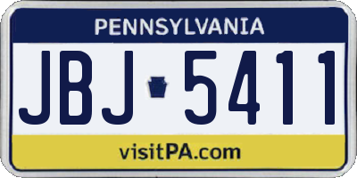 PA license plate JBJ5411