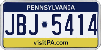 PA license plate JBJ5414