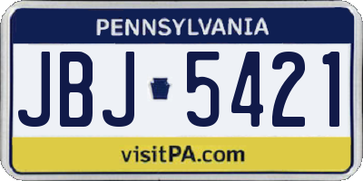 PA license plate JBJ5421