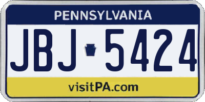 PA license plate JBJ5424