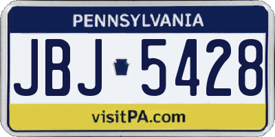 PA license plate JBJ5428