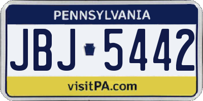 PA license plate JBJ5442