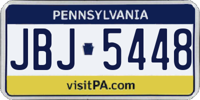 PA license plate JBJ5448