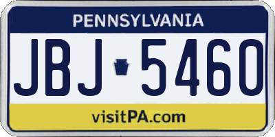 PA license plate JBJ5460