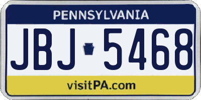 PA license plate JBJ5468