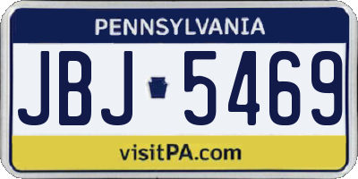 PA license plate JBJ5469