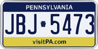 PA license plate JBJ5473