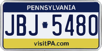 PA license plate JBJ5480