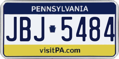PA license plate JBJ5484