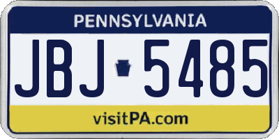 PA license plate JBJ5485
