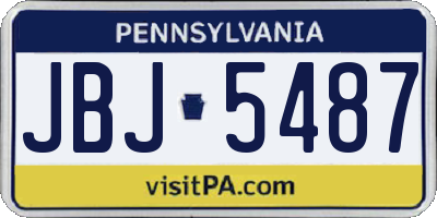 PA license plate JBJ5487