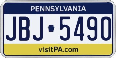 PA license plate JBJ5490