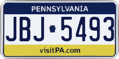 PA license plate JBJ5493
