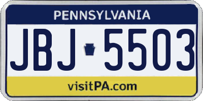 PA license plate JBJ5503