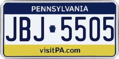 PA license plate JBJ5505