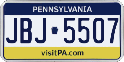 PA license plate JBJ5507