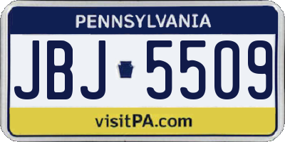 PA license plate JBJ5509
