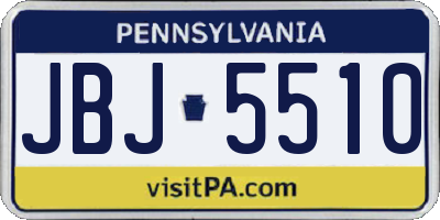PA license plate JBJ5510
