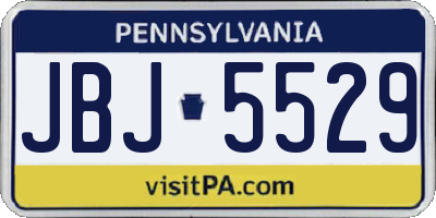 PA license plate JBJ5529