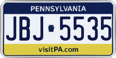 PA license plate JBJ5535