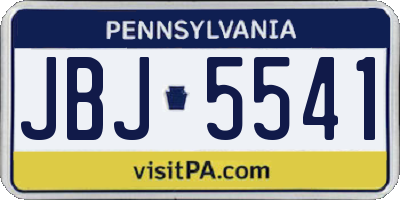 PA license plate JBJ5541