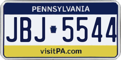 PA license plate JBJ5544