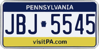 PA license plate JBJ5545