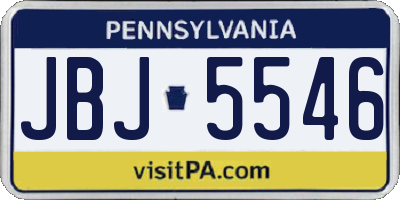 PA license plate JBJ5546