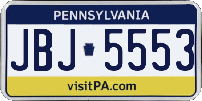 PA license plate JBJ5553