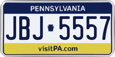 PA license plate JBJ5557