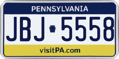 PA license plate JBJ5558