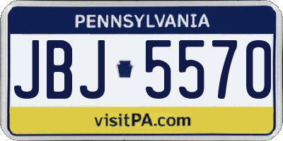 PA license plate JBJ5570