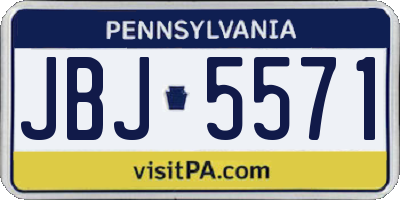 PA license plate JBJ5571
