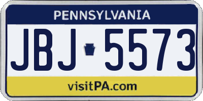 PA license plate JBJ5573