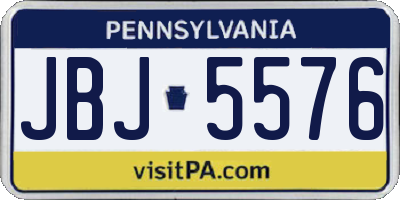 PA license plate JBJ5576