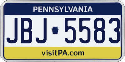 PA license plate JBJ5583