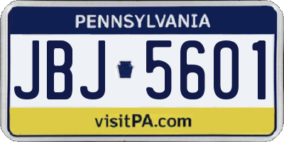 PA license plate JBJ5601