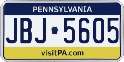 PA license plate JBJ5605