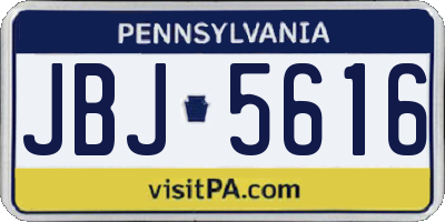 PA license plate JBJ5616