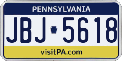 PA license plate JBJ5618