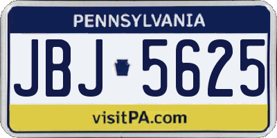 PA license plate JBJ5625