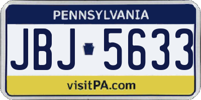 PA license plate JBJ5633