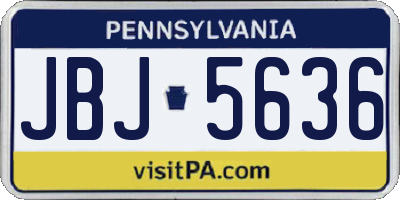 PA license plate JBJ5636