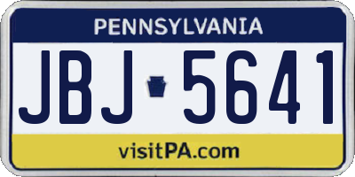 PA license plate JBJ5641